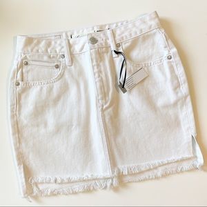 Lovers + Friends NWT White Denim Mini Skir…